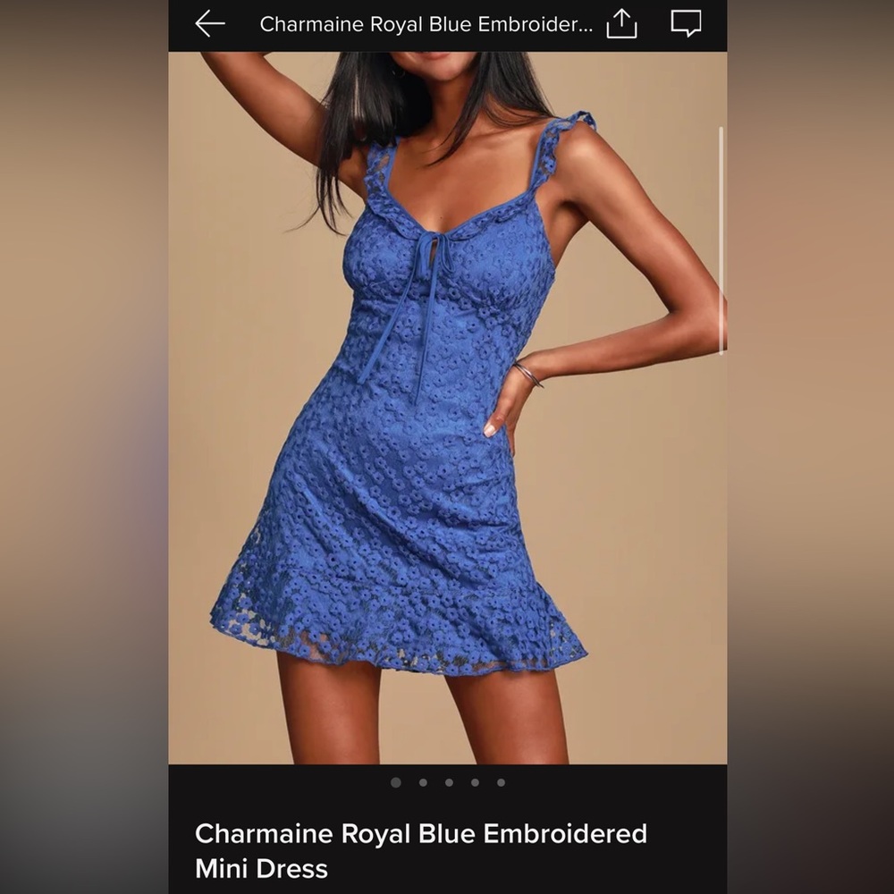 Blue Ruffled Bustier Mini Dress for Wedding Guest